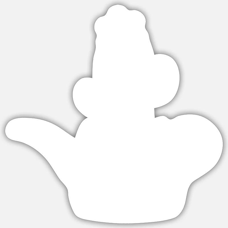 minimalistische Zimmerpflanze - Sticker Größe S (10 x 10 cm) - Mattweiß