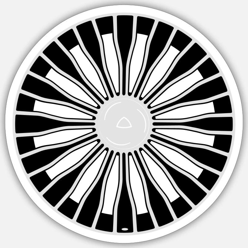 Multi-spoke wheel S class Maybach Rim Wheels 21" Sticker size S (10 x 10 cm)