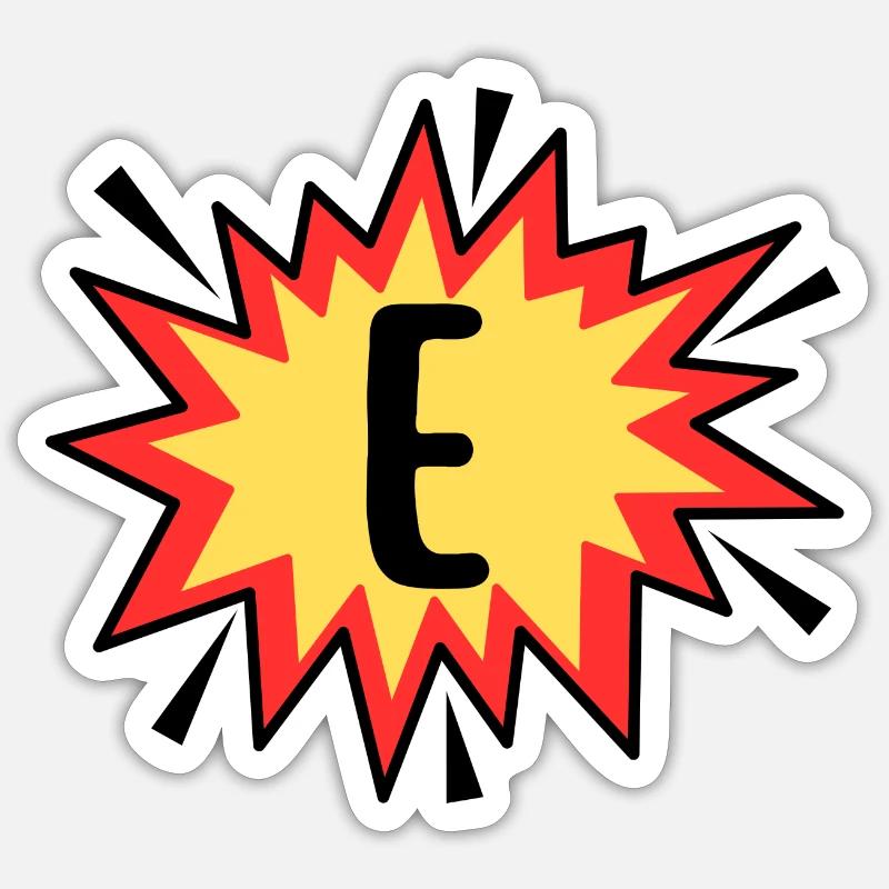 Lettre E - Sticker taille S (10 x 10 cm) - blanc mat