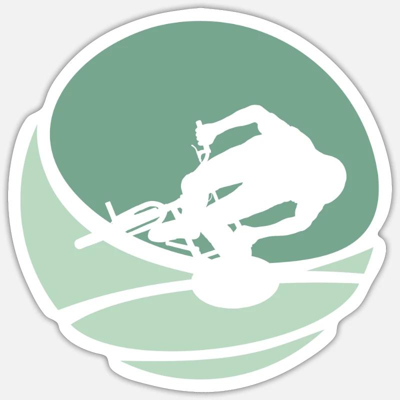 Sentier de VTT VTT - Sticker taille S (10 x 10 cm) - blanc mat