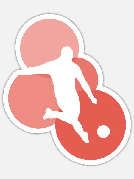 Striker Soccer Striker - Sticker Größe S (10 x 10 cm) - Mattweiß
