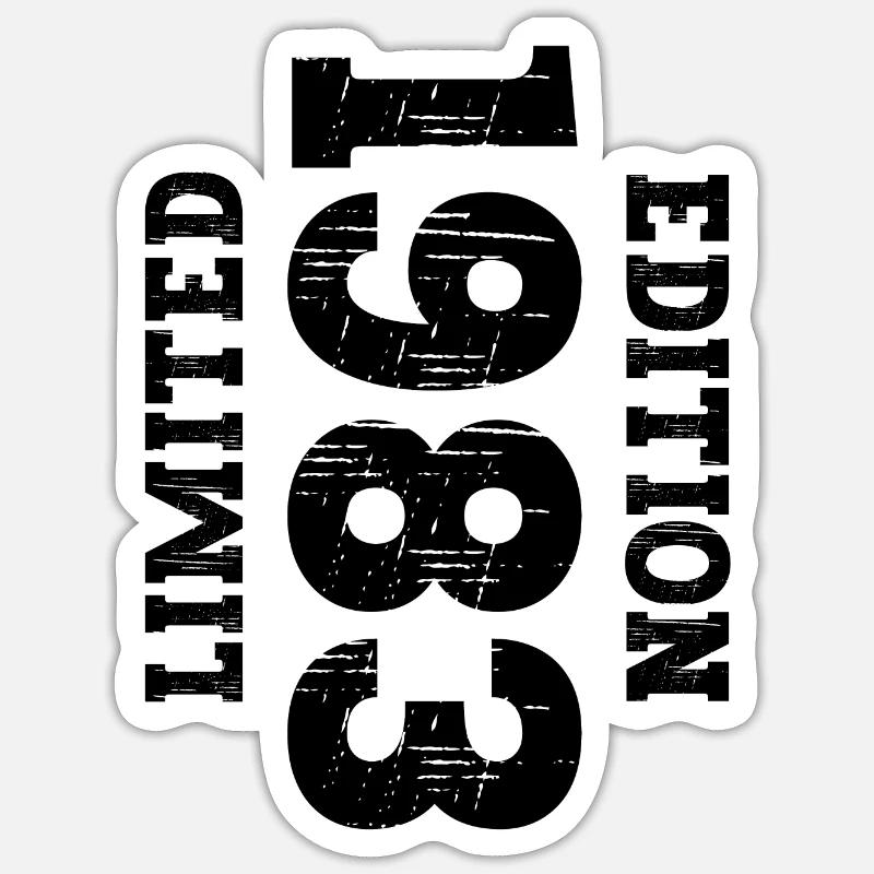1983 40e anniversaire - Sticker taille S (10 x 10 cm) - blanc mat