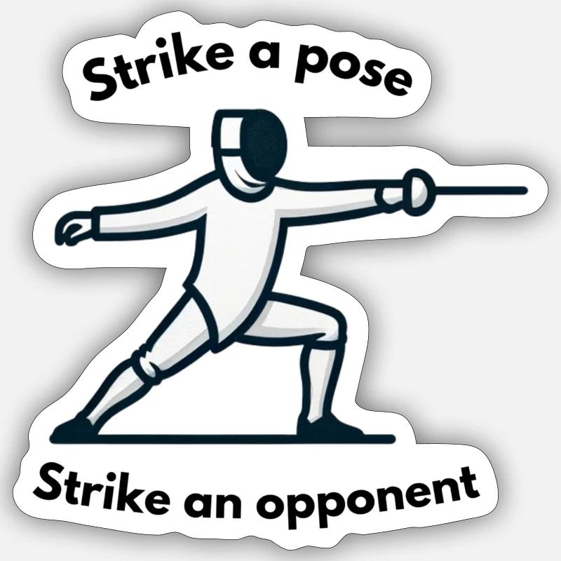 "Nimm eine Pose ein, schlage einen Gegner" Sticker Größe S (10 x 10 cm)