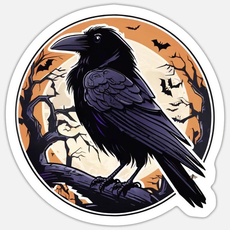 Halloween oder Hard Rock - Raven Sticker Größe S (10 x 10 cm)
