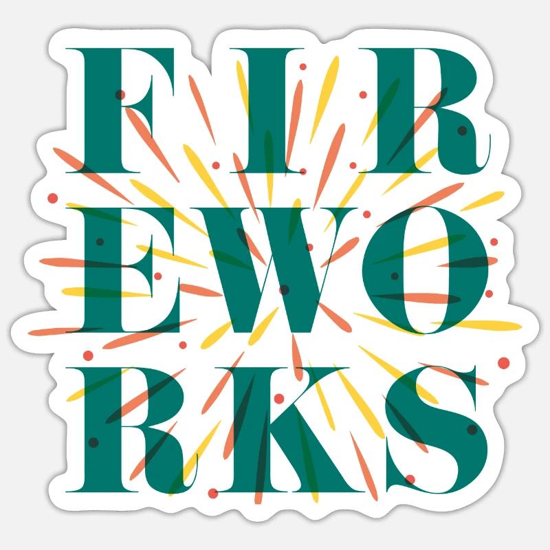 Feu d’artifice - Sticker taille S (10 x 10 cm) - blanc mat