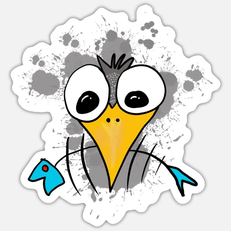 Möwe - Sticker Größe S (10 x 10 cm) - Mattweiß