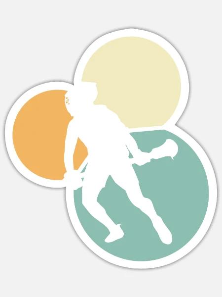 Lacrosse Crosse - Sticker Größe S (10 x 10 cm) - Mattweiß