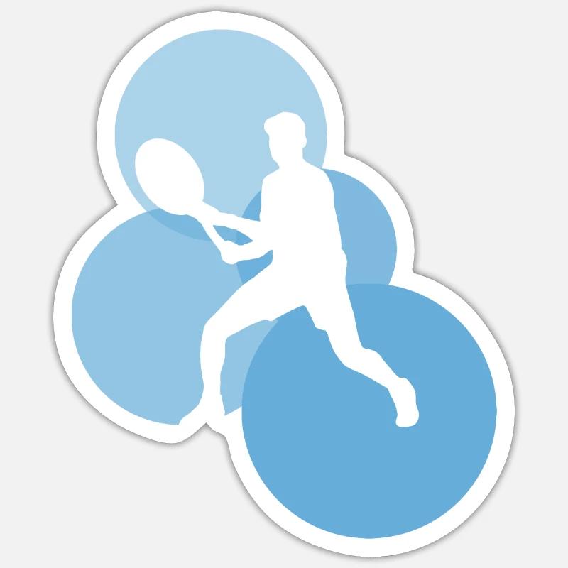 Forehand Racket - Sticker Größe S (10 x 10 cm) - Mattweiß