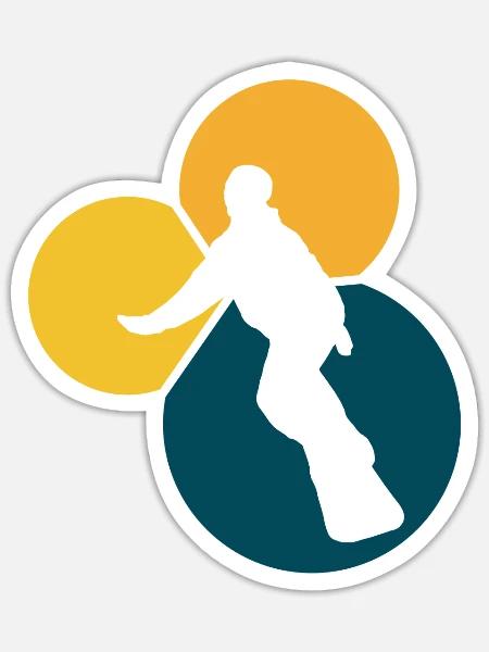 Snowboarding Snowboarding - Sticker Größe S (10 x 10 cm) - Mattweiß