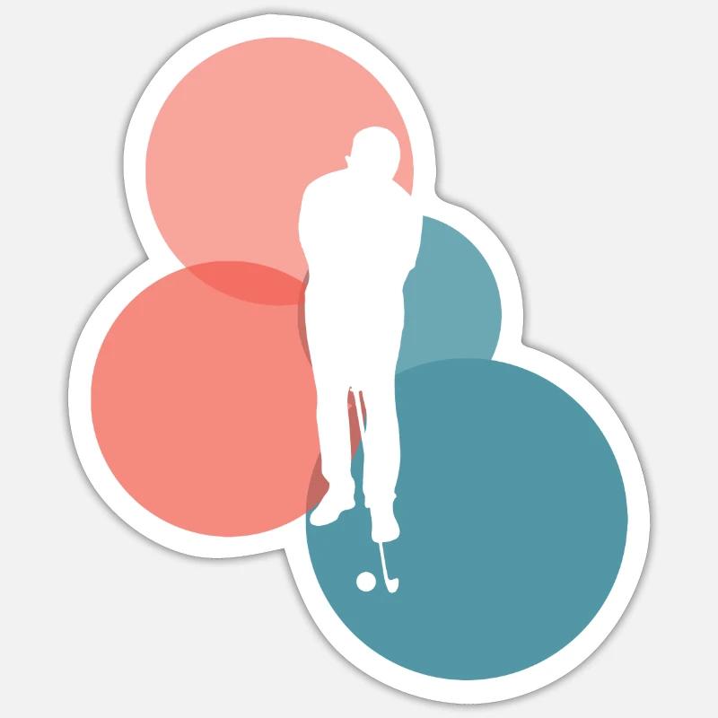 Golf Golfeurs Golfeurs - Sticker taille S (10 x 10 cm) - blanc mat