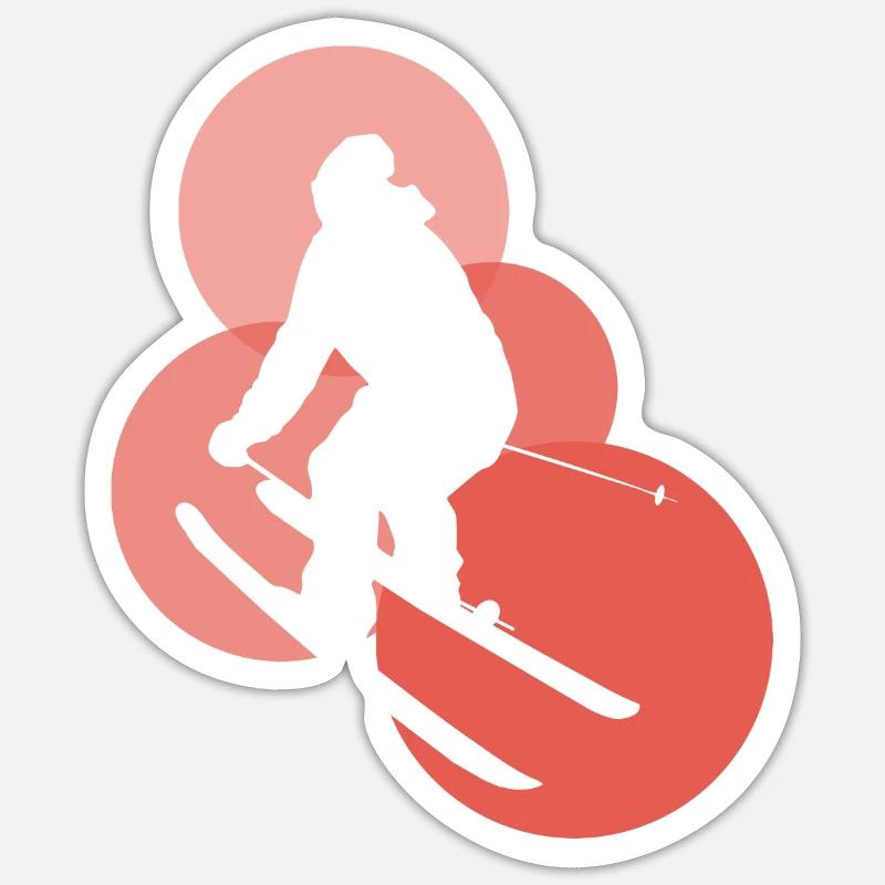Schi Ski - Sticker taille S (10 x 10 cm) - blanc mat