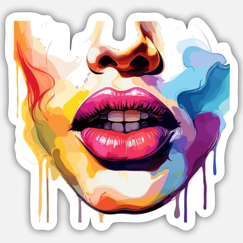 half face - Sticker size S (10 x 10 cm) - white matte