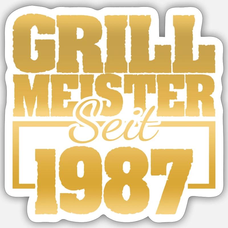 Barbecue 1987 - Sticker size S (10 x 10 cm) - white matte