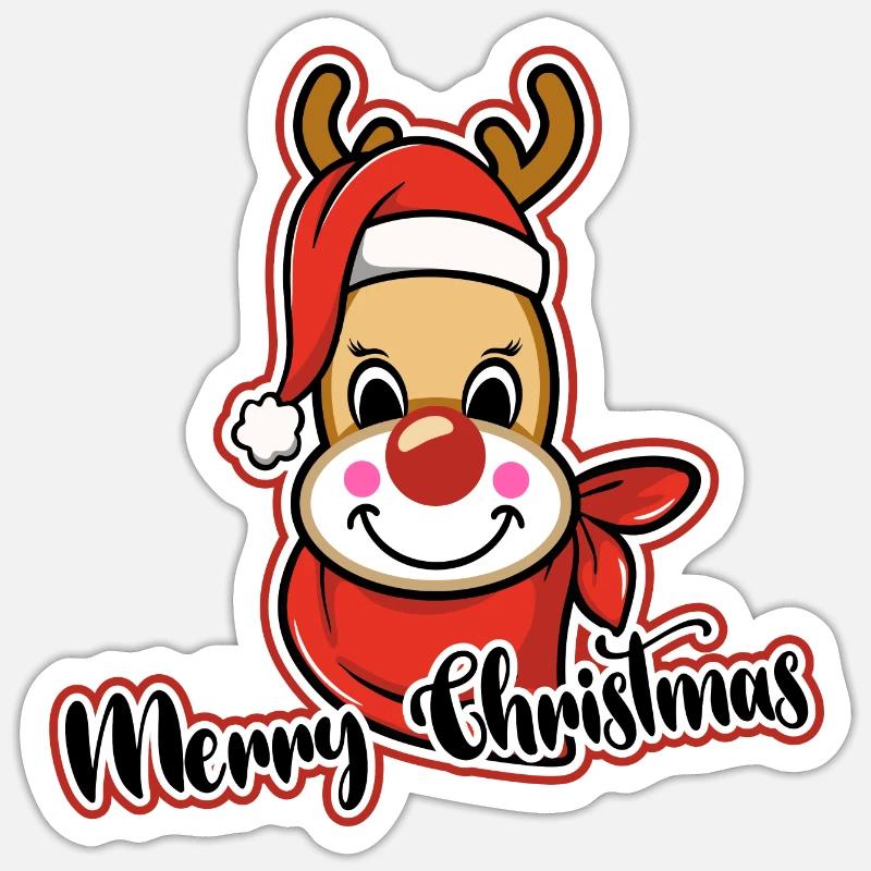 Frohe Weihnachten - Sticker Größe S (10 x 10 cm) - Mattweiß