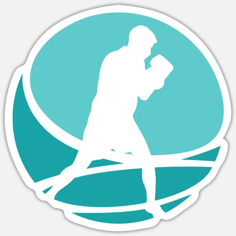 Match de boxe Boxe Match de boxe - Sticker taille S (10 x 10 cm) - blanc mat