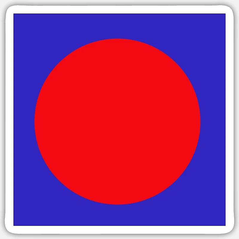 BLEU1 - Sticker taille S (10 x 10 cm) - blanc mat