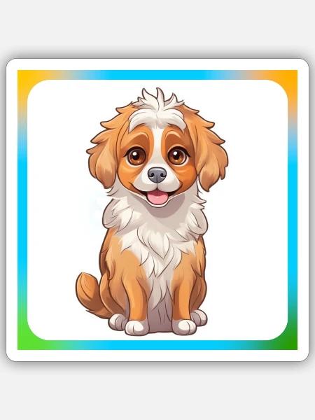 Hund Cartoon 9 - Sticker Größe S (10 x 10 cm) - Mattweiß