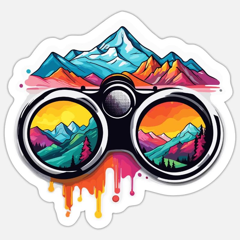 Jumelles / Observation / Observation / Aventure - Sticker taille S (10 x 10 cm) - blanc mat