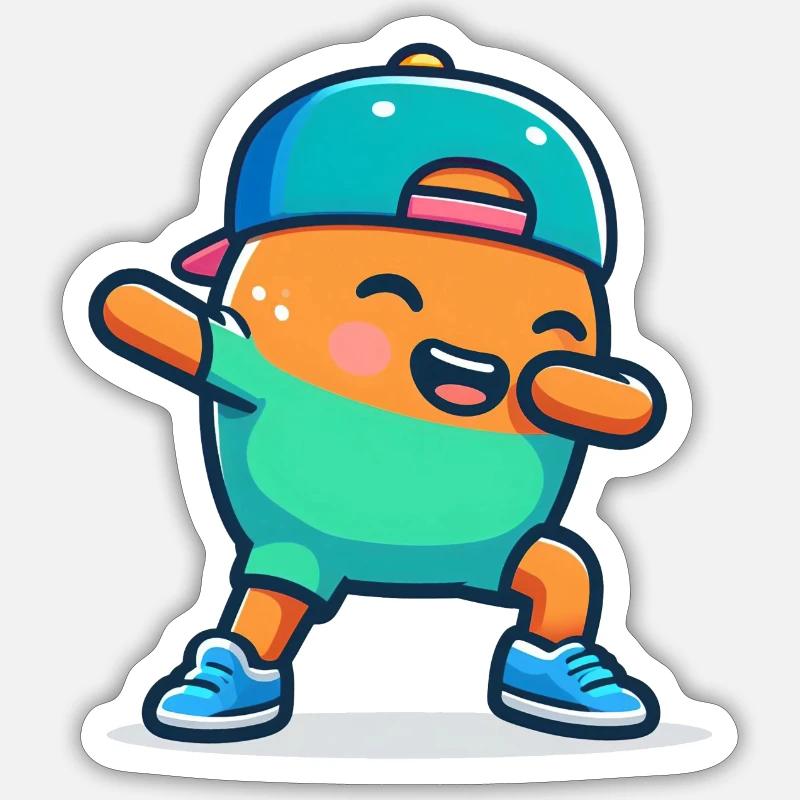 Happy Dab - Professioneller Dabber - Sticker Größe S (10 x 10 cm) - Mattweiß