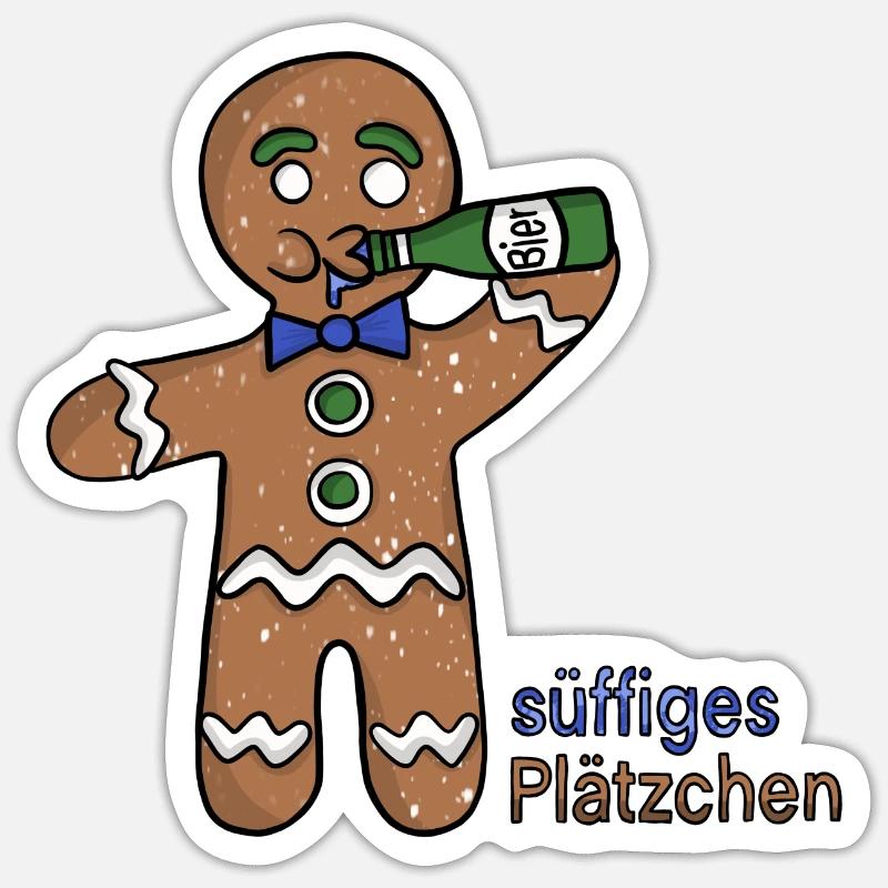 süffiges Plätzchen - Sticker Größe S (10 x 10 cm) - Mattweiß