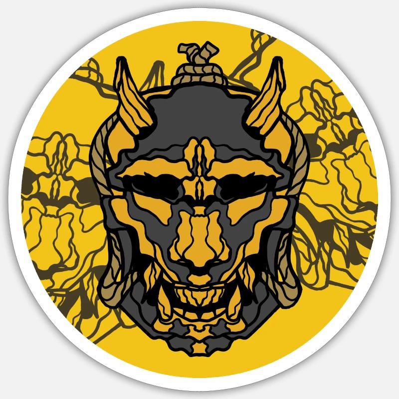 Samurai Mask Sticker size S (10 x 10 cm)