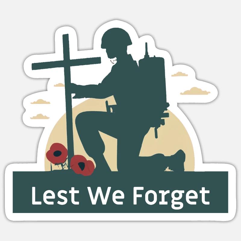 lest we forget remembrance Sticker size S (10 x 10 cm)