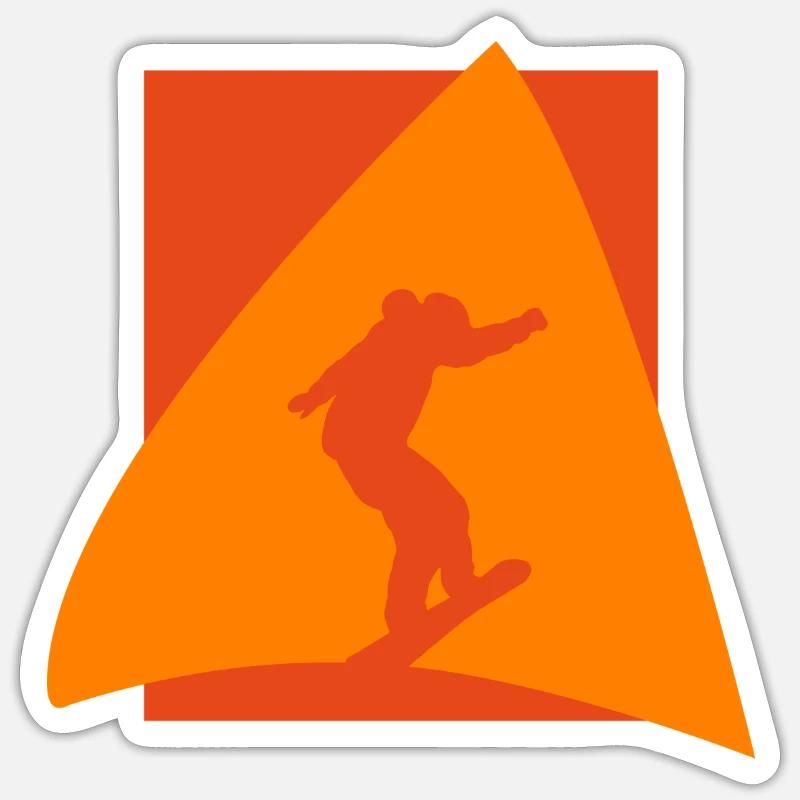 Snowboard Snowboarding - Sticker taille S (10 x 10 cm) - blanc mat