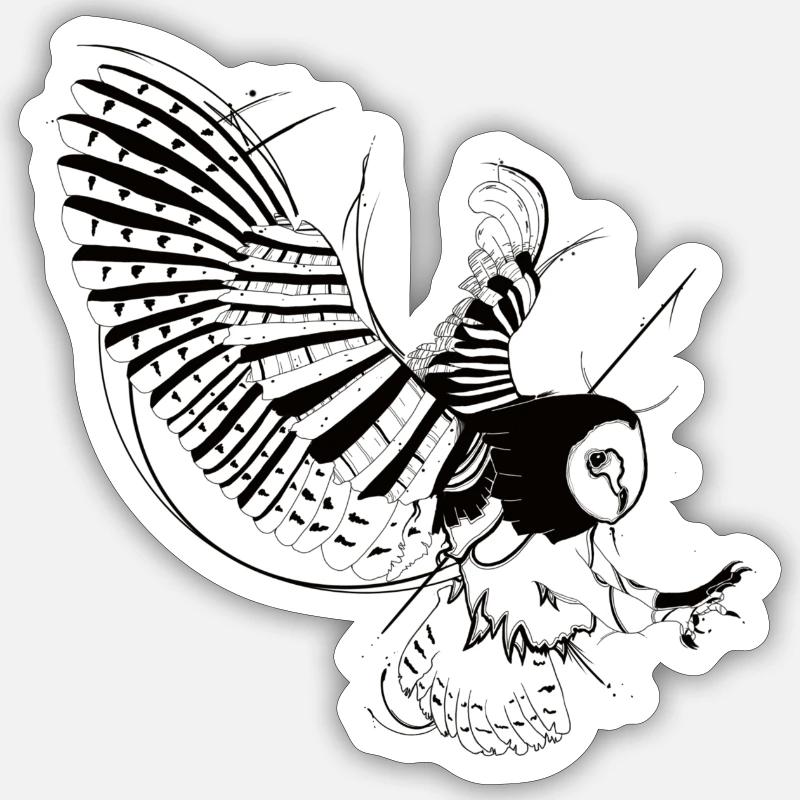 Eule - Sticker Größe S (10 x 10 cm) - Mattweiß