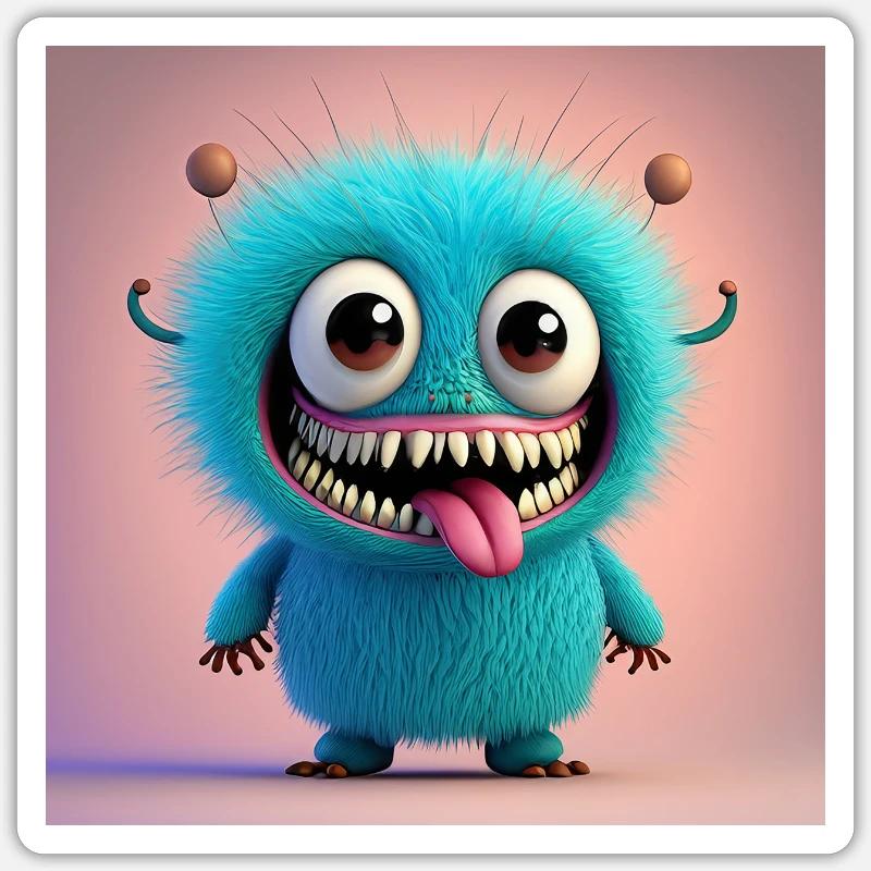 Joyeux Halloween monstre mignon effrayant drôle effrayant effrayant Sticker taille S (10 x 10 cm)