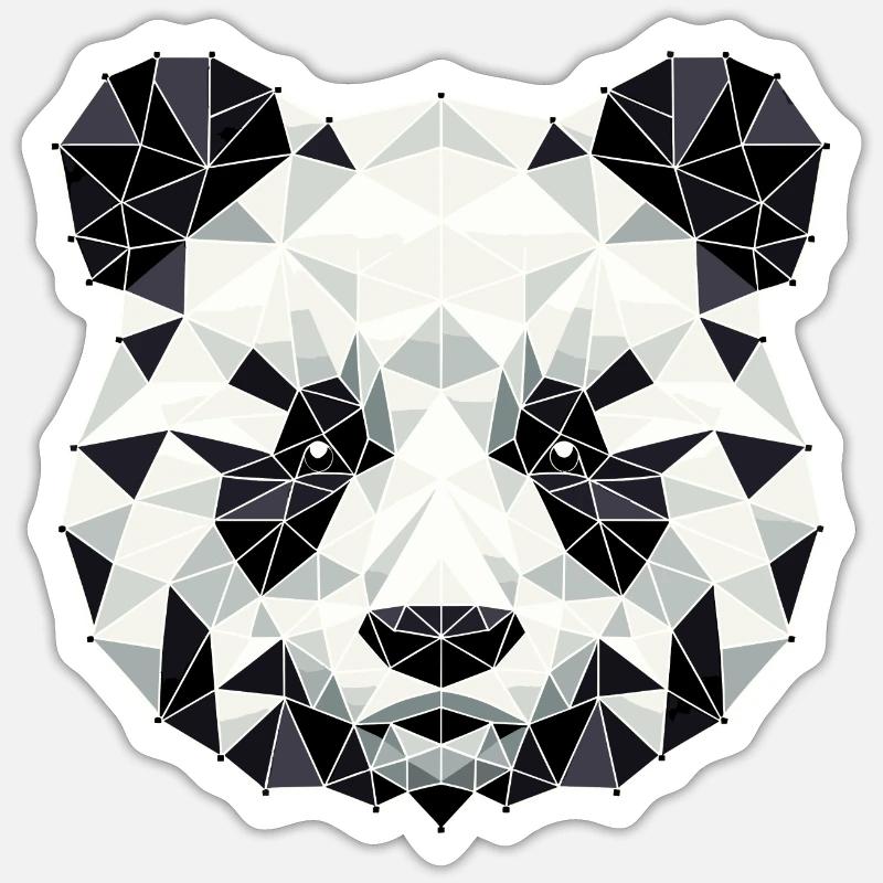 Panda // panda - Sticker Größe S (10 x 10 cm) - Mattweiß