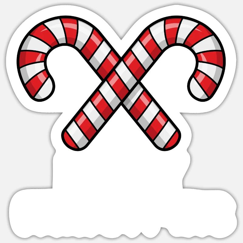 Candy Canes - Joyeux Noël - Sticker taille S (10 x 10 cm) - blanc mat