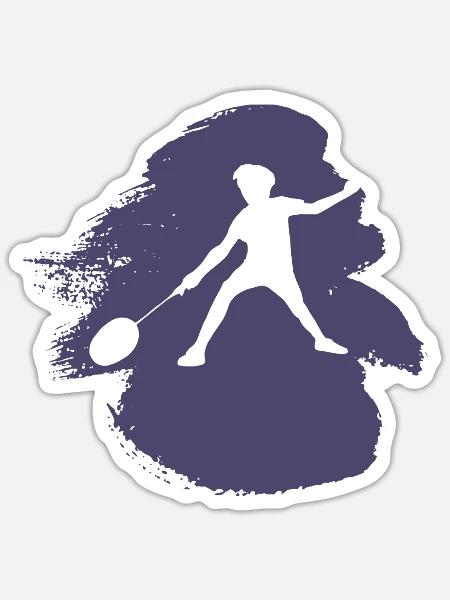 Badminton Badmintonschläger Badmintonschläger - Sticker Größe S (10 x 10 cm) - Mattweiß
