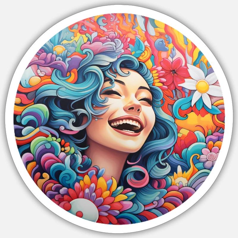 Dame Nature - Sticker taille S (10 x 10 cm) - blanc mat