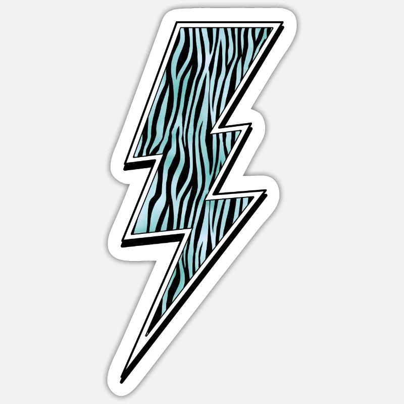 Zebra Lightning - Sticker size S (10 x 10 cm) - white matte