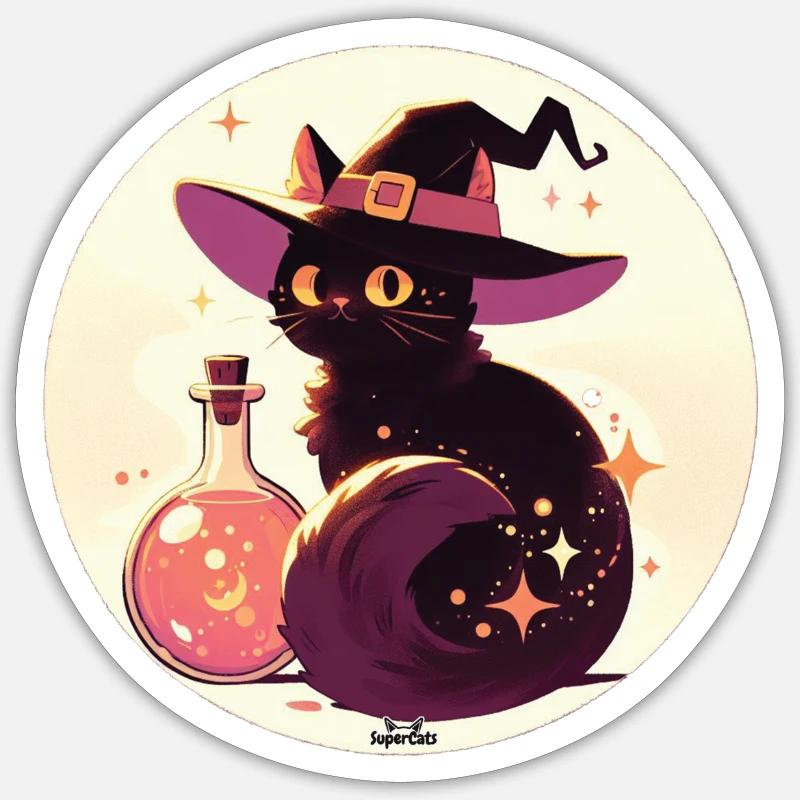 Potion Cat 3 - Sticker taille S (10 x 10 cm) - blanc mat