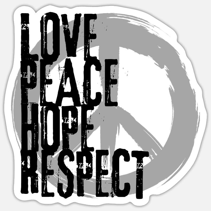 LOVE PEACE HOPE & RESPECT - Sticker size S (10 x 10 cm) - white matte