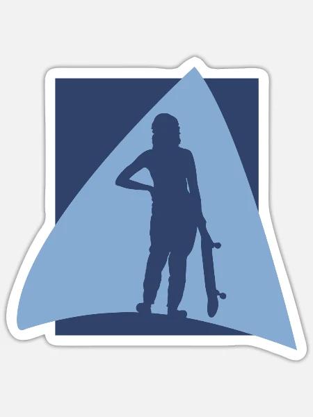 Skaten Skater - Sticker Größe S (10 x 10 cm) - Mattweiß