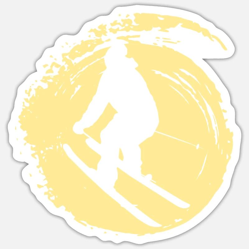 Freeskiing Skier - Sticker size S (10 x 10 cm) - white matte
