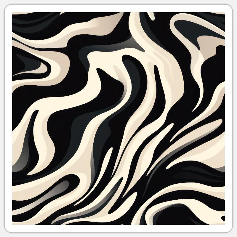 Mirage zèbre - Sticker taille S (10 x 10 cm) - blanc mat