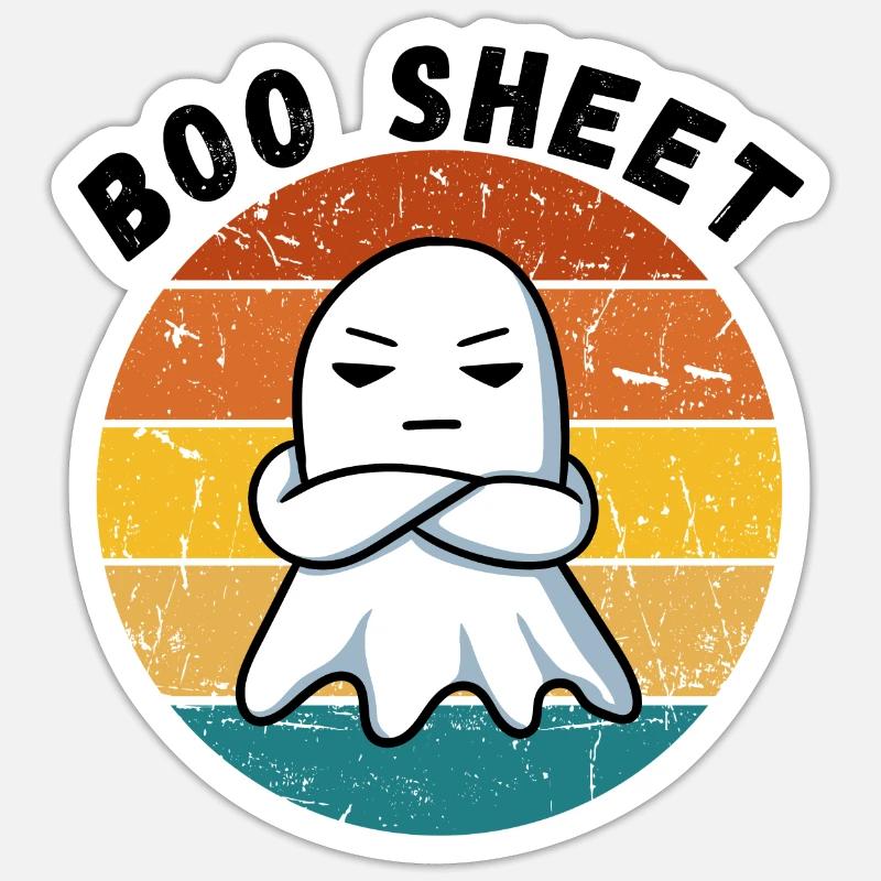 Boo sheet - Sticker taille S (10 x 10 cm) - blanc mat