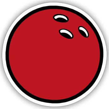 boule de bowling 2510 - Sticker taille S (10 x 10 cm) - blanc mat - Devant