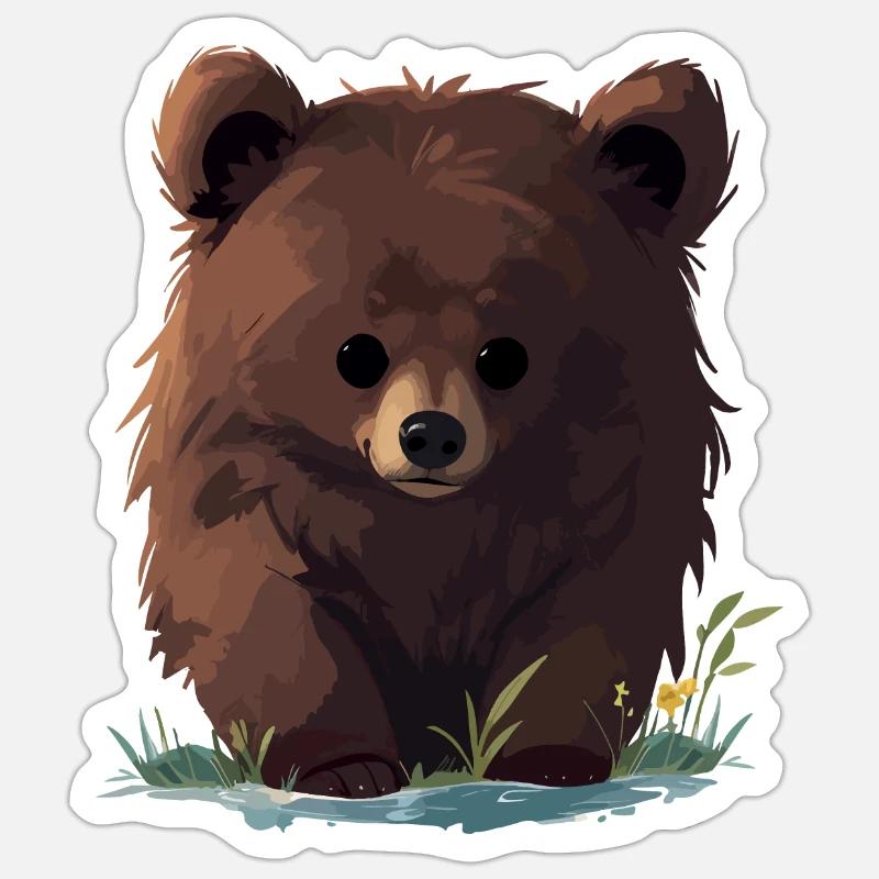 Cute Bear Cub - Sticker size S (10 x 10 cm) - white matte