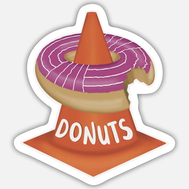 Donuts - Sticker Größe S (10 x 10 cm) - Mattweiß