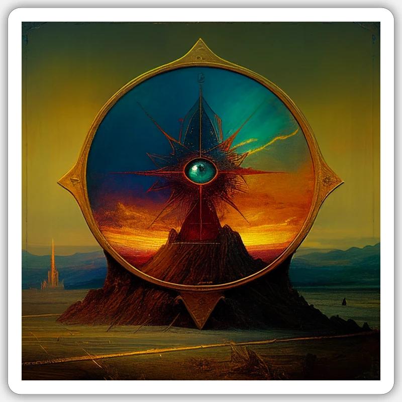 Surreal Compass Sticker size S (10 x 10 cm)