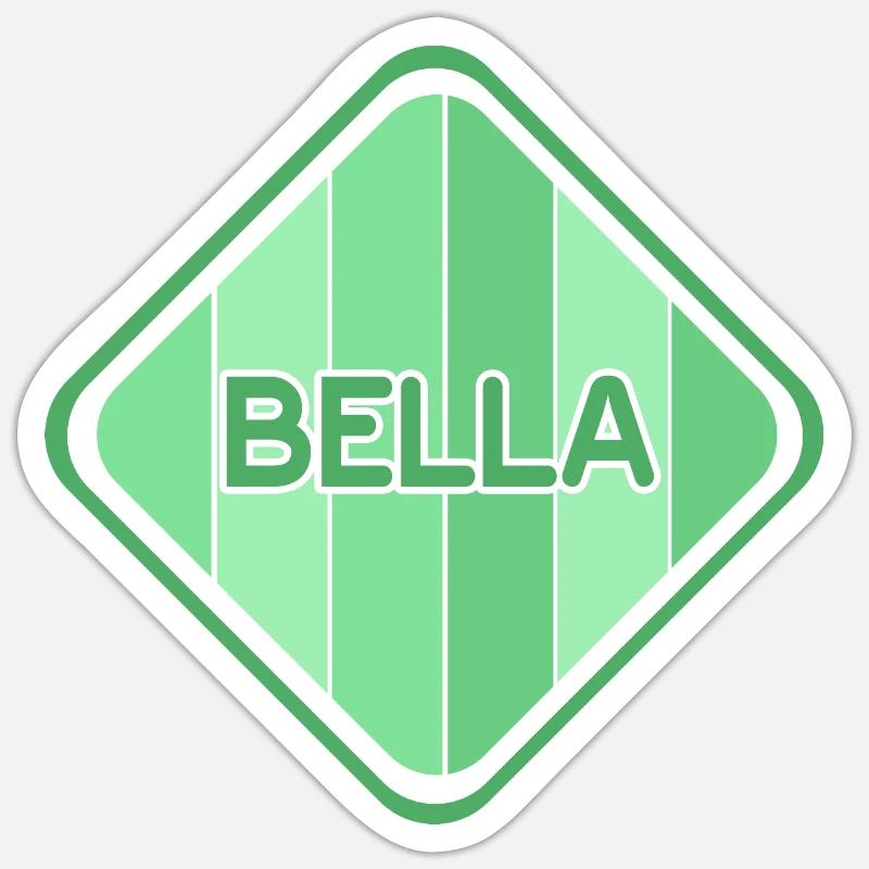 Bella - Sticker taille S (10 x 10 cm) - blanc mat