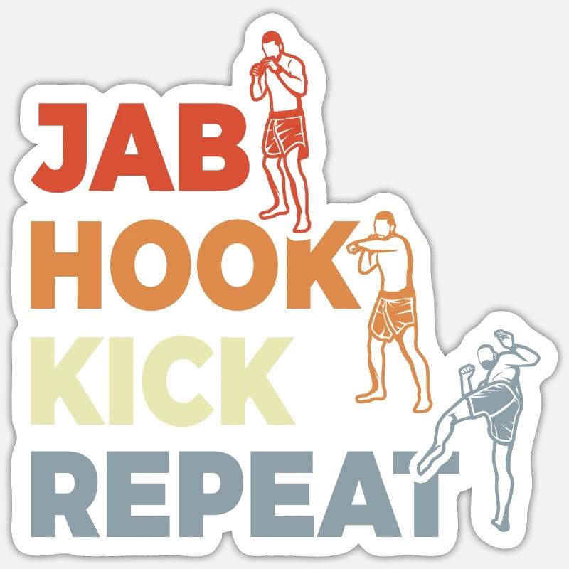 Jab Hook Kick Repeat Sticker size S (10 x 10 cm)
