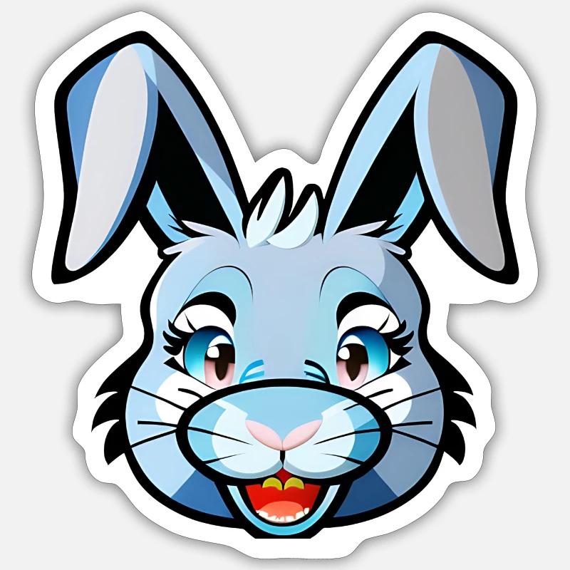 Rabbit Hare - Sticker size S (10 x 10 cm) - white matte