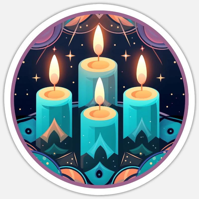 Advent Kerzen - Sticker Größe S (10 x 10 cm) - Mattweiß