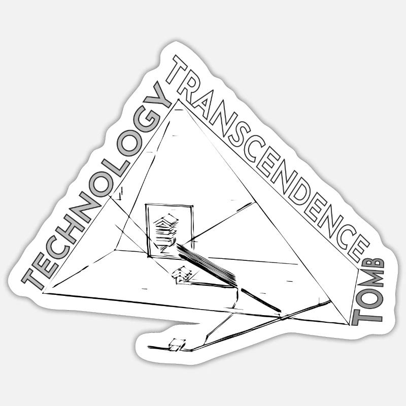 Pyramide - Tombe, Technologie, Transcendance Sticker taille S (10 x 10 cm)
