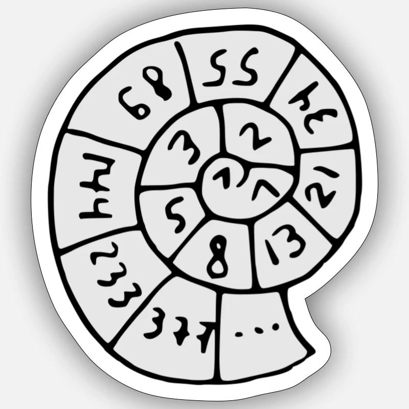 Fibonacci Schnecke Sticker Größe S (10 x 10 cm)